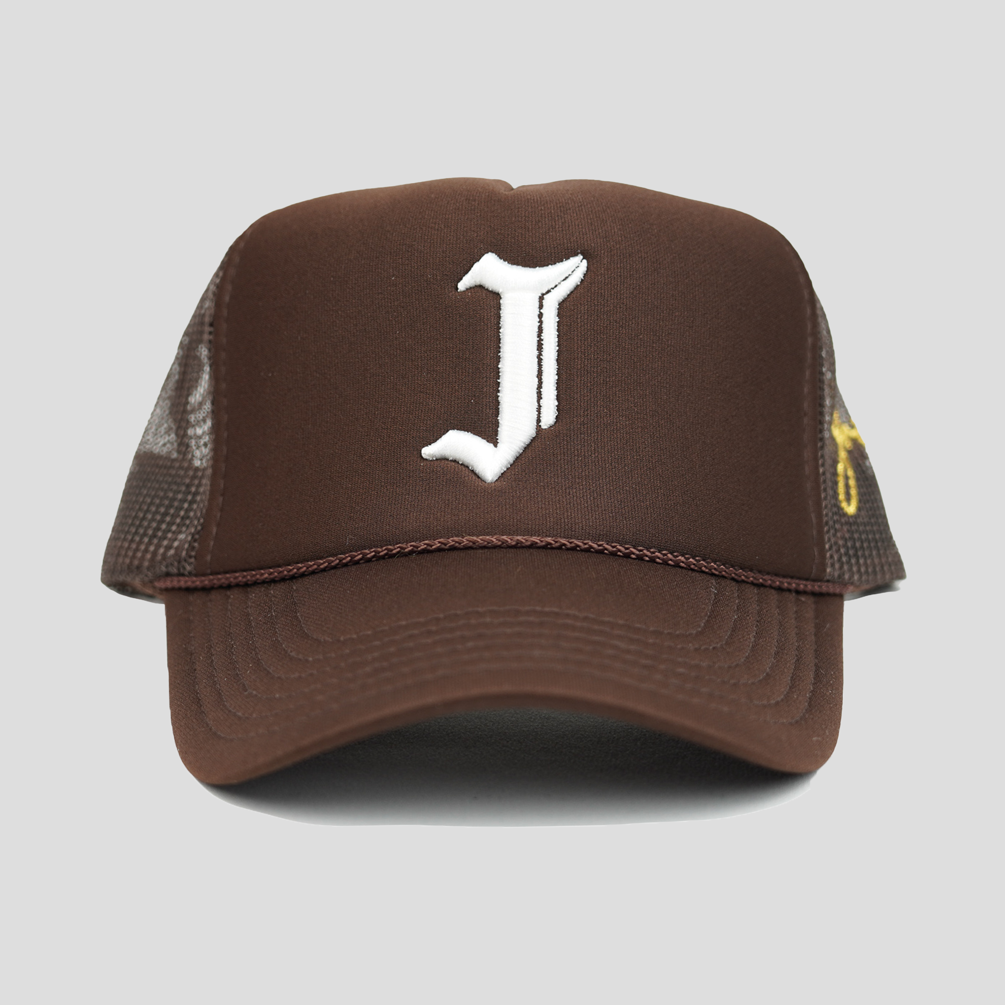 "J" Signature Trucker Hat (BROWN)